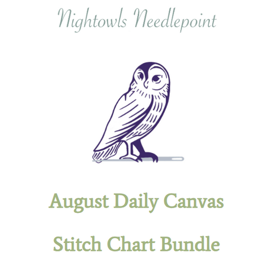 August Daily Canvas Stitch Chart Bundle - Digital Download